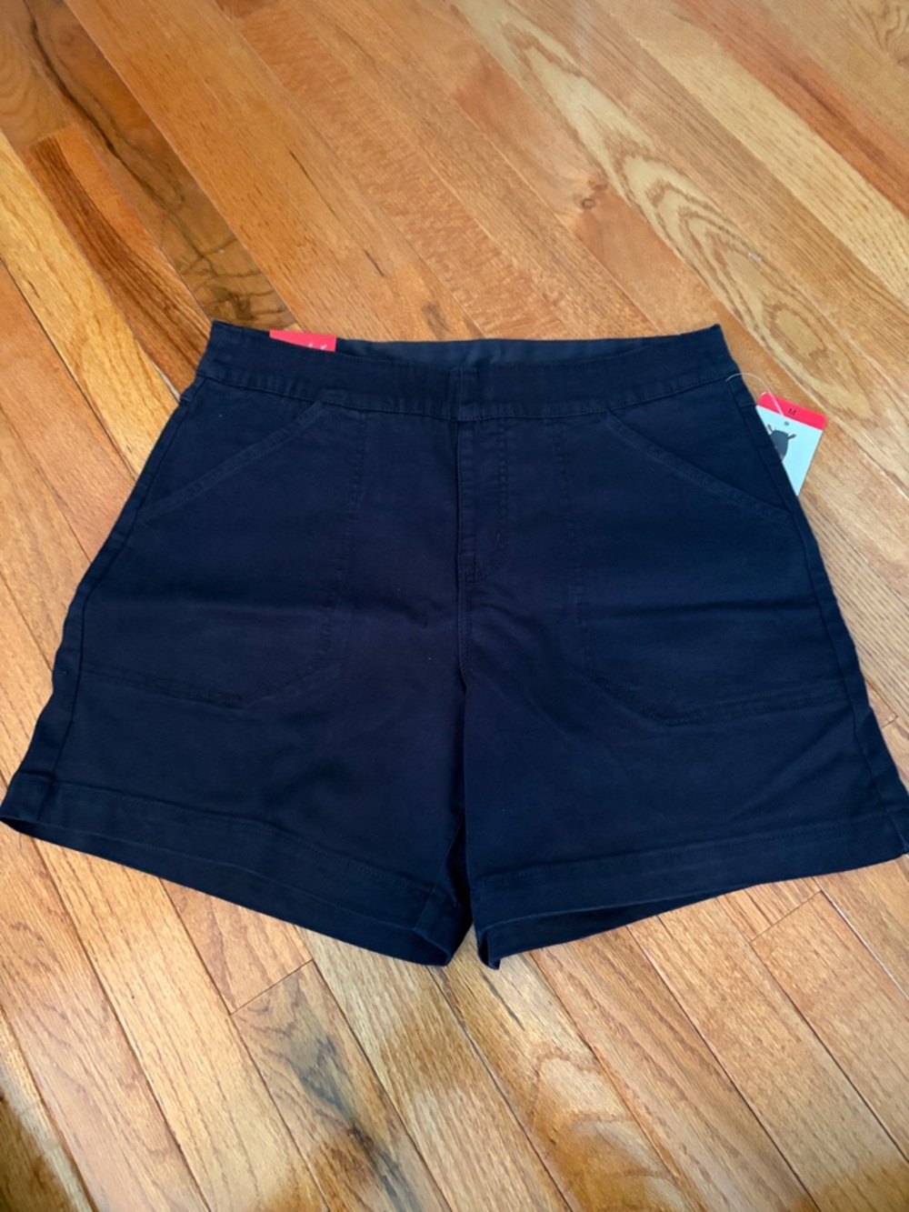 Nautica Black High-Waist Pull-On Cotton Shorts